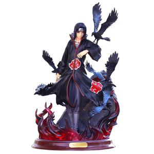 나루토 애니메이션 피규어 Uchiha Itachi Pvc 액션 피규어 장난감 나루토 Shippuden Uchiha Itachi 및 까마귀 컬렉션 모델 장난감 25cm