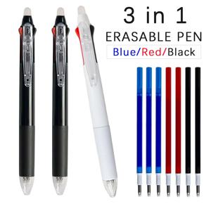 크리 에이 티브 3 in 1 여러 가지 빛깔의 펜 0.5mm 지울 수있는 젤 펜 세트 매직 잉크 3 색 리필 빨 수있는 손잡이 사무실 학교 문구
