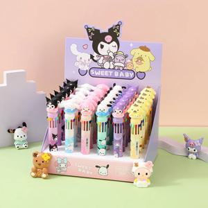 36pcs Sanrio 10 색 볼펜 Cinnamoroll Pochacco 내 멜로디 학생 볼펜 편지지 사무실 학교 용품 도매