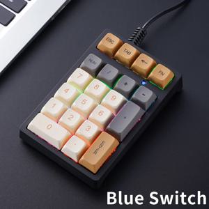 APAYADO T21 숫자 키보드 21Key 유선 기계식 숫자 키보드, 재무/회계/금융용 멀티 컬러 조명