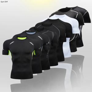 T 셔츠 남성 압축 셔츠 MMA Rashguard 권투 남성 반팔 유니폼 체육관 피트니스 훈련 스포츠 Jiu Jitsu