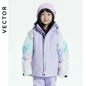 벡터 스키 전문 어린이 스키 재킷 따뜻한 방수 소년 소녀 야외 스키 스노우 보드 겨울 스키 키즈