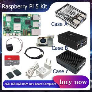 Raspberry Pi 5 2GB 4GB 8GB RAM 개발 보드 컴퓨터 2.4GHz Cortex-A76 CPU VideoCore VII GPU Pi5용 옵션 케이스 팬 전원 공급 장치