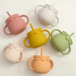 아기 수유 컵 휴대용 Drinkware Sippy 컵 단단한 음식 용기 스낵 컵 유아 학습 컵 신생아 용품