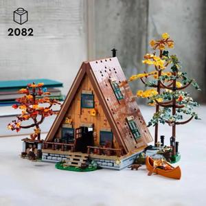 2024 재고 있음 A-프레임 캐빈 포레스트 하우스 21338 빌딩 블록 조명 도시 스트리트 뷰 빌딩 블록 장난감 키즈 선물