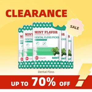 Clearance_600pcs 민트 치실 스틱 - 휴대용 초미세 봉지 치실 - 일회용 청소 치실 - 민트 투