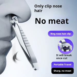 스테인레스 스틸 코 제모 도구 수동 둥근 머리 코 헤어 클립 여행 휴대용 날카로운 코 헤어 청소 도구
