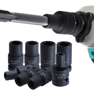 9pcs 탭 소켓 세트 M6-M24 합금강 기계 탭 홀더 1/2 ''사각형 인터페이스 전동 공구 용 퀵 체인지 스레드 탭 어댑터