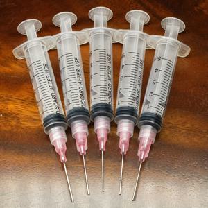 만년필용 무딘 바늘 팁이 있는 5팩 5ML/CC 프리미엄 잉크 충전 주사기