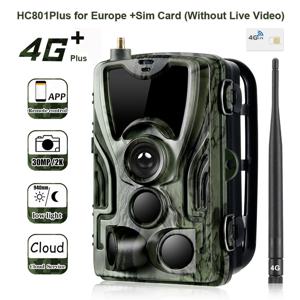무료 APP 트레일 카메라 클라우드 서비스 4G 야생 동물 사냥 감시 셀룰러 모바일 30MP 4K 무선 카메라 HC801PRO