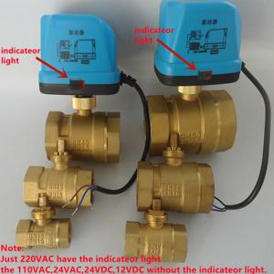 AC220V 110V 24V DC24V 12V 전동 액추에이터 전동 황동 볼 밸브 2 웨이 3 와이어 2 제어 밸브는 솔레노이드 밸브를 대체 할 수 있습니다