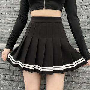 빈티지 한국 스타일 패치 워크 스커트 하라주쿠 JK 블랙 플리츠 스커트 고딕 streetwear 하이 웨스트 미니 스커트 여성 펑크 스커트