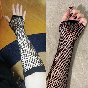 여성 패션 네온 Fishnet 핑거리스 긴 장갑 다리 팔 커프 파티 착용 여성을위한 멋진 드레스 섹시한 아름다운 팔 따뜻하게
