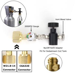 소다 Co2 실린더 탱크 리필 어댑터 필링 스테이션 Fit Fit Sodastream Blue CO2 실린더(Tr21-4 스레드) W21.8-14 또는 CGA320