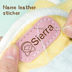 12Pcs 24*50MM 개인화 된 가죽 이름 레이블 태그에 빨 수있는 철 Sicker 사용자 정의 수제 의류 패브릭 라벨 바느질 로고