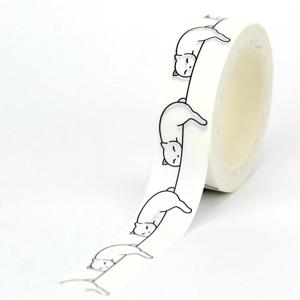 새로운 1PC. 10M 장식 검은 테두리 고양이 일본 Washi 테이프 저널링 접착 마스킹 테이프 귀여운 편지지
