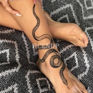 방수 임시 문신 스티커 섹시한 뱀 요소 가짜 문신 플래시 문신 바디 아트 여성 남성 tatuajes temporales