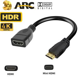 미니 HDMI 케이블, 4K 60Hz HDmatters HDMI 2.0, 미니 HDMI to HDMI 케이블 어댑터 컨버터, 태블릿 캠코더 노트북 DSLR용