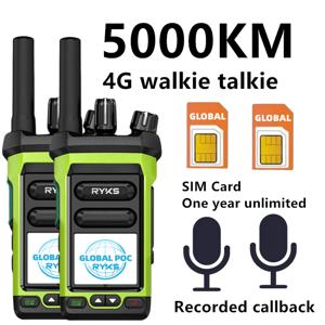 4G 워키 토키 5000Km 200 채널 맞춤형 이름 오디오 재생 글로벌 Ptt 유형 C 충전기 장거리 햄 양방향 라디오