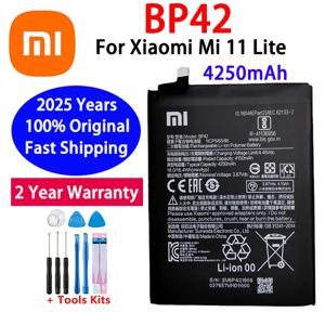Xiaomi Mi 11 Lite BP42 정품 교체 용 전화 배터리 배터리 Bateria 4250mAh 용 100% 오리지널 BP42 배터리 빠른 배송