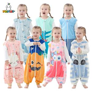 MICHLEY 만화 민소매 어린이 아기 침낭 인쇄 피트 남여 잠옷 Sleepsack 잠옷 소녀 소년 1-6T