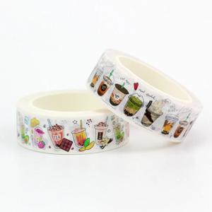 새로운 1PC 10M 장식 Kawaii 커피 컵과 주스 음료 Washi 테이프 스크랩북 저널링 마스킹 테이프 세트 귀여운 편지지