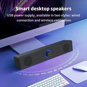 긴 데스크탑 듀얼 스피커, 유선 1002, 무선 블루투스 3511, USB 전원, AUX 3.5mm,LED 조명, 3D 스테레오 노트북 TV 스피커