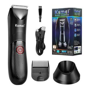 Kemei 사타구니 부위 헤어 트리머 잔디 깎는 기계 세라믹 블레이드 방수 습식 건식 클리퍼 음모 겨드랑이 바디 헤어 궁극적인 위생 면도기