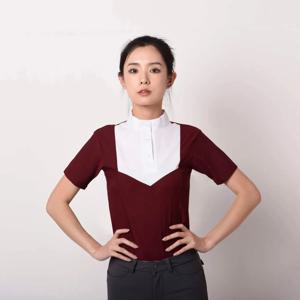 여성용 승마 폴로 셔츠, 긴팔 라이딩 탑, 쇼 셔츠, 패치워크 디자인, 슬리브 라이딩 티셔츠, 대회