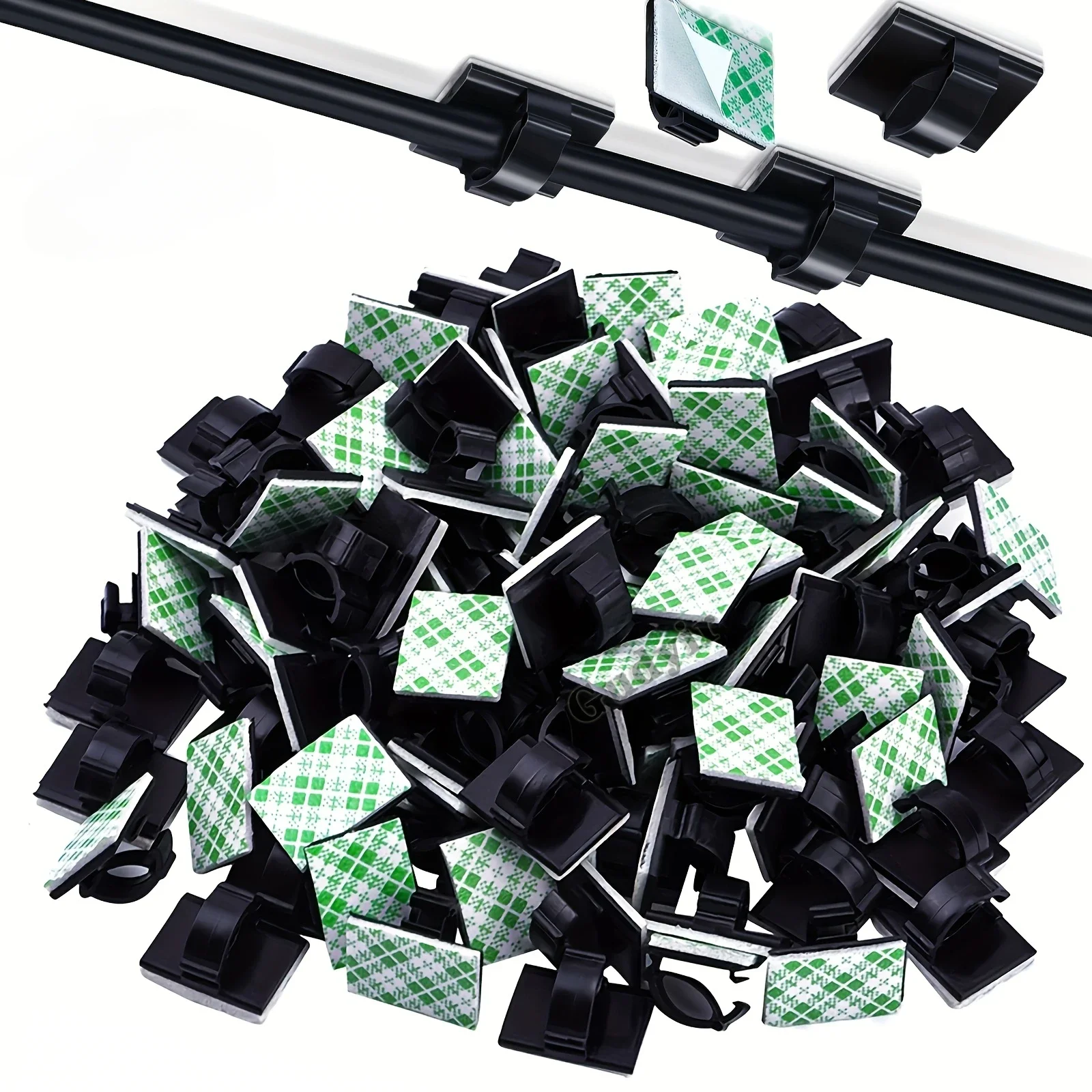 50pcs 접착 케이블 클립 와이어 클립 케이블 와이어 관리 와이어 케이블 홀더 클램프 자동차, 사무실 및 가정용 케이블 타이 홀더
