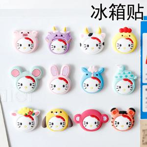 만화 귀여운 헬로 키티 실리콘 Decore 미니 냉장고 홈 장식 스티커 자석 냉장고 기념품 화이트 보드 자석