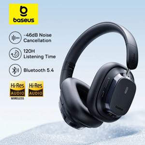 Baseus Bowie 10 Max 무선 헤드폰 46dB 하이브리드 능동형 소음 제거 이어폰 Bluetooth 5.4 고해상도 LHDC 120H 헤드셋