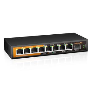 KeepLiNK 9포트 멀티 기가비트 이더넷 스위치 8 x 2.5Gb/s RJ45 포트 + 1 x 10Gb/s SFP+ 슬롯 비관리형 플러그 앤 플레이