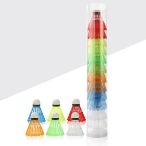 12 개/대 배드민턴 공 플라스틱 배드민턴 공 노란색 흰색 학생 나일론 배드민턴 공 거품 공 레저 스포츠 게임