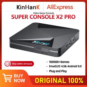 KINHANK 슈퍼 콘솔 X2 프로 게임 박스 레트로 비디오 게임 콘솔 TV 박스, SS, MAME, DC, Naomi용 100000 비디오 게임, 게임패드 포함
