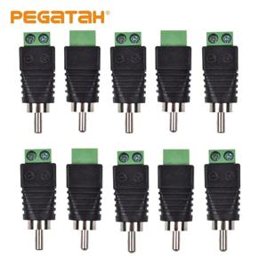 BNC 커넥터 수 RCA 플러그 JR-R55, CCTV 카메라 AHD CVI 카메라용 오디오-터미널 블록 포함, 10 개, 5 개, 2 개