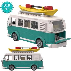 크리 에이 티브 기술 자동차 VW T1 캠핑카 도시 속도 챔피언 트럭 빌딩 블록 선물 휴일 조립 어린이 장난감 정장
