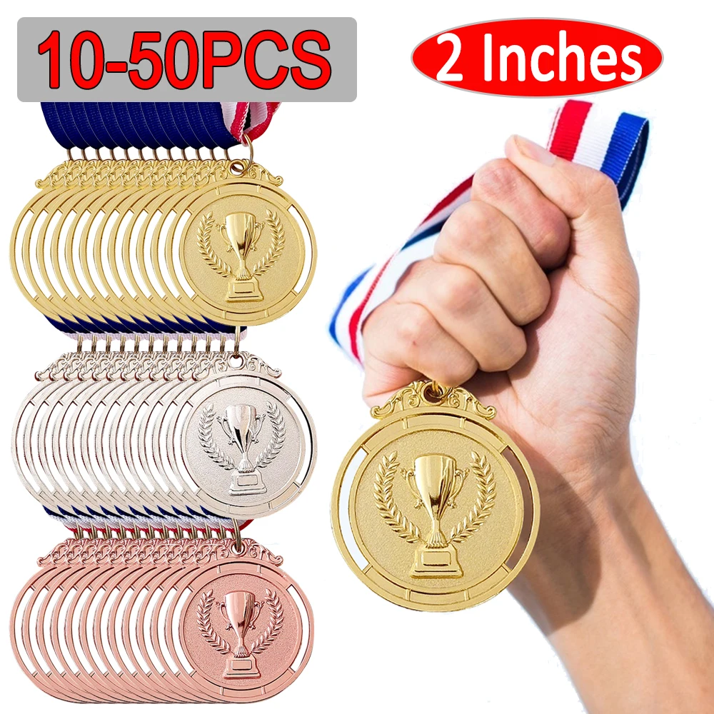 50-10PCS 아연 합금 라운드 우승자 메달 2 