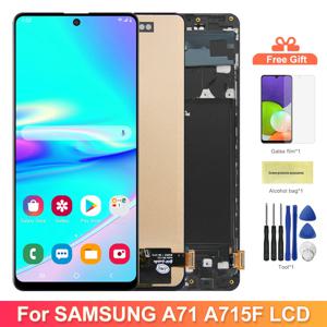 삼성 갤럭시 A71 A715 A715F LCD 디스플레이 디지털 터치 스크린 삼성 A71 화면 교체 용 프레임