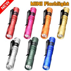 작은 미니 LED 손전등 휴대용 펜 라이트 손전등 전술 포켓 토치 PenLight 클립 Led 펜 손전등