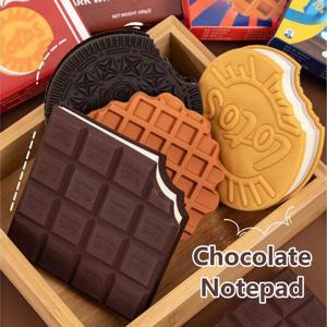 80페이지/세트 향기로운 초콜릿, 크림 및 딸기 맛의 창의적인 포켓 메모장, 초콜릿 및 쿠키 모양, 떼어내는 메모 패드