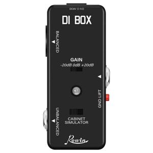 Rowin DI BOX LEF-331 마이크로 DI, 캡 심 및 게인 기타 이펙트 페달, 트루 바이패스