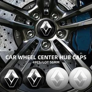 4pcs 56mm 자동차 휠 센터 허브 캡 림 커버 엠블럼 스티커 Renault Megane 2 3 4 Twingo Clio Talisman Captur Trafic Kwid RS