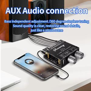YS-LT21 블루투스 디지털 앰프 보드 모듈, 2.1 스테레오 듀얼 채널, 15W + 15W + 30W, 고음 및 저음 지지대 앱