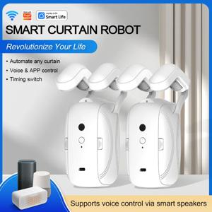 WiFi 커튼 모터 전기 커튼 컨트롤러 로마 막대 용 Alexa Google 홈으로 게이트웨이 APP 제어 기능이있는 자동 오프너