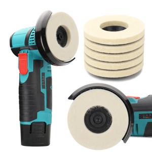 SIFANG 50mm/75mm 양모 연마 휠 연마 패드 앵글 그라인더 휠 금속 대리석 유리 세라믹 1PC 용 연마 디스크를 느꼈습니다