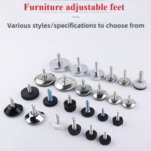 레벨링 풋 베이스, M6, M8, M10, 나사 높이 조절 가능, 직경 21mm, 24mm, 27mm, 30mm, 36mm,40mm,2개, 4개, 8개