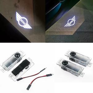 LED 라이트 자동차 도어 프로젝터 자동차 환영 라이트 미니 쿠퍼 작동 R55 R56 R50 R53 R60 R61 F54 F55 F56 F60 자동차 액세서리