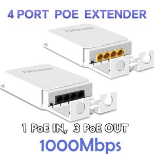 POE 카메라 무선 AP용 기가비트 리피터, 야외 네트워크 카드, 4 포트 POE 익스텐더, 100/1000Mbps, IP55 VLAN 44-57V ,4 Port POE Extender POE Extender Gigabit Repeater 100/1000Mbps Outdoor Network Card IP55 VLAN 44-57V for POE Camera Wierless AP