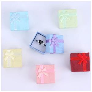 12pcs 종이 상자 보석 포장 상자 멀티 컬러 귀걸이 반지 상자 보석 선물 홀더 4*4*3CM 도매